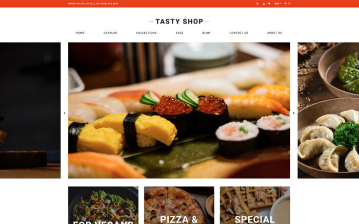 Tasty Shop - Tema Shopify Bersih Makanan & Restoran