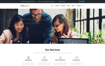 TaxAdvisor - Template Situs Web Multihalaman Penasihat Keuangan