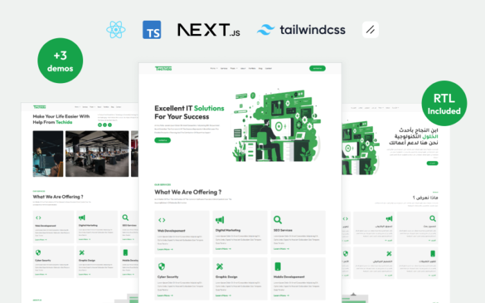 Techida - Solusi TI & Layanan Bisnis Template Situs Web Next js