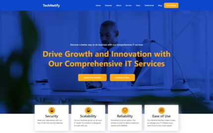 TechNetify |  Responsive Landing Page Template with Bootstrap