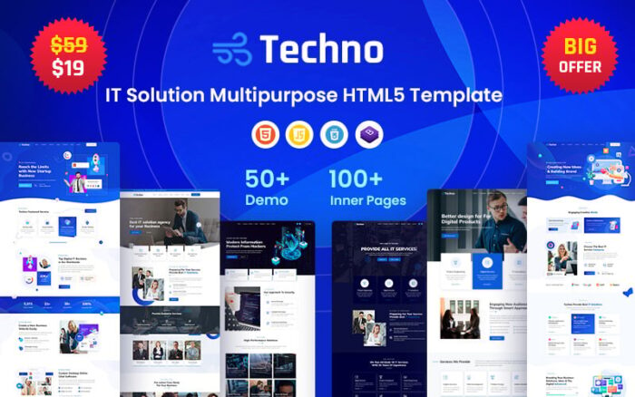 Techno - Solusi TI Terbaik & Template HTML5 Multiguna + RTL