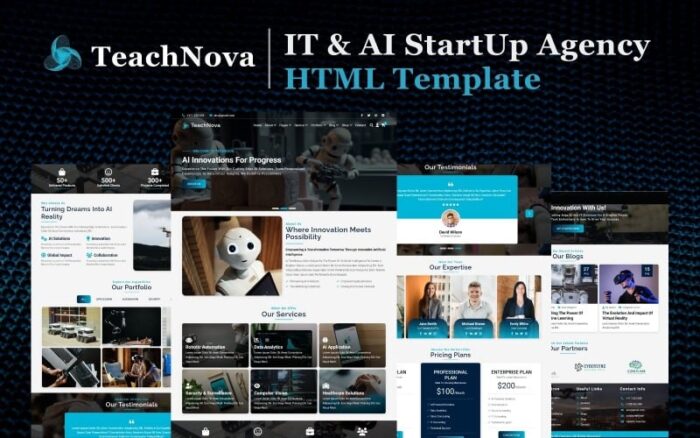 TechNova - Template Situs Web HTML5 untuk Agensi Startup AI dan TI