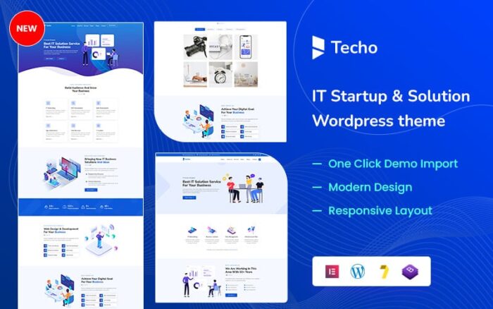 Techo - Tema WordPress Solusi Bisnis & Startup TI