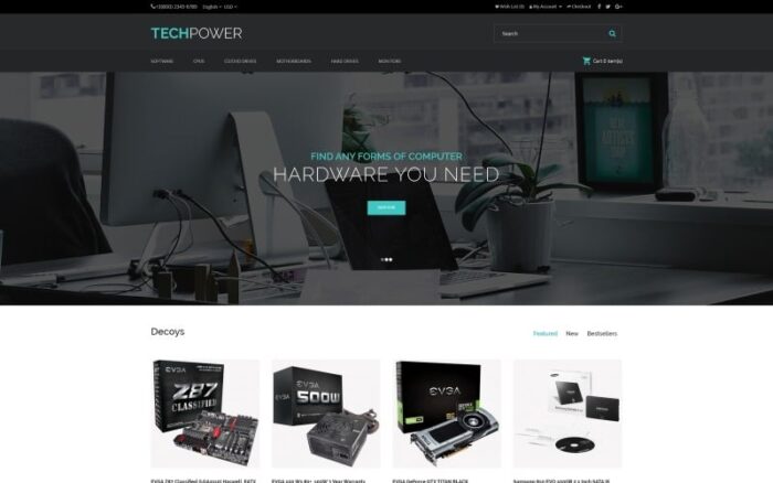 TechPower - Template OpenCart Toko Perkakas