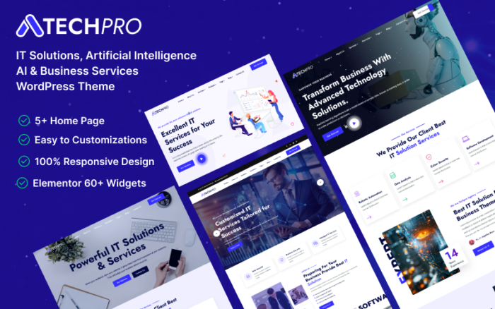 TechPro - Solusi TI, Kecerdasan Buatan AI & Tema WordPress Layanan Bisnis