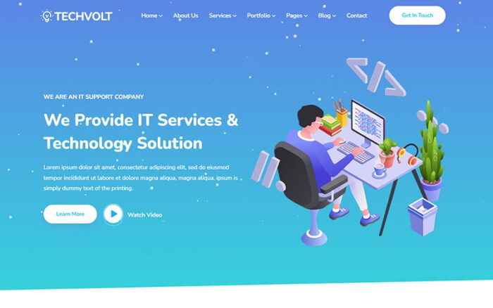 Techvolt - Template Situs Web Responsif HTML5 Layanan TI & Solusi Teknologi