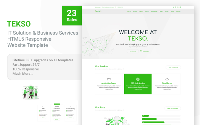 Tekso - Template Halaman Arahan Responsif Solusi TI & Layanan Bisnis