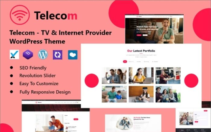 Tema WordPress Penyedia Telekomunikasi - TV & Internet