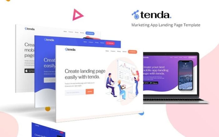 Tenda - Templat Halaman Arahan Aplikasi