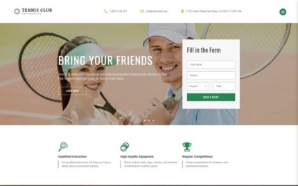 Tennis Club - Sports & Events Multipage Website Template