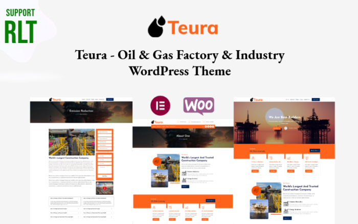 Teura - Tema WordPress Pabrik Minyak & Gas