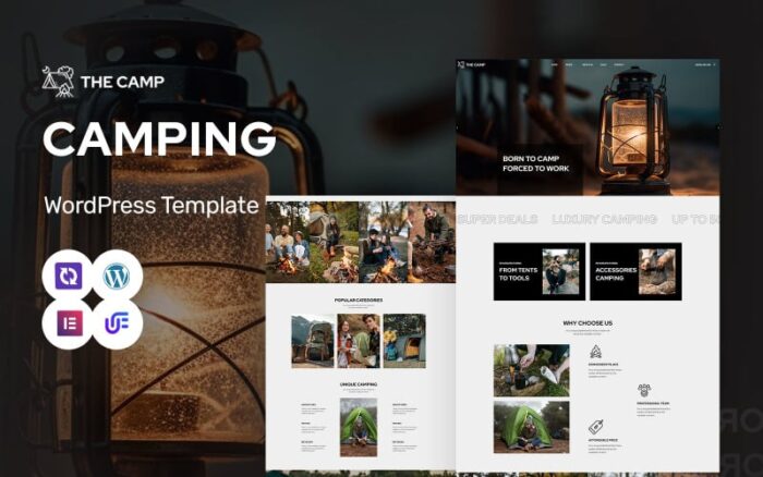 The Camp - Camping Gear, Adventure And Outdoor Activities WordPress Elementor Theme