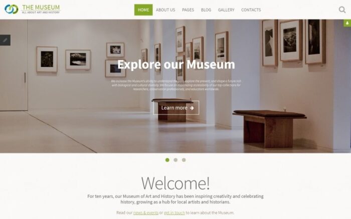 Museum - Template Joomla Responsif Museum Seni & Sejarah