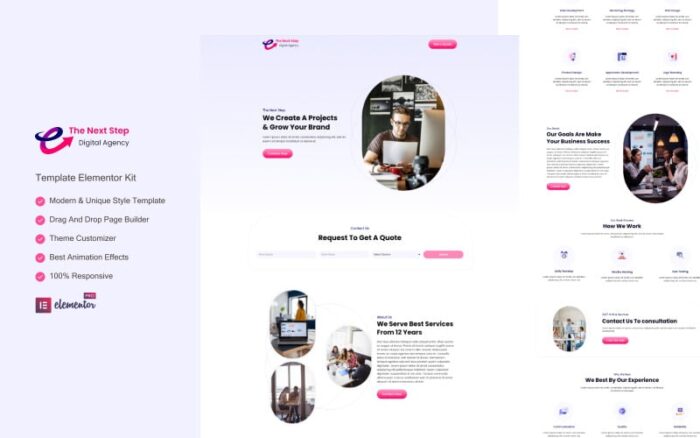 The Next Step - Digital Agency Ready to use Elementor Template