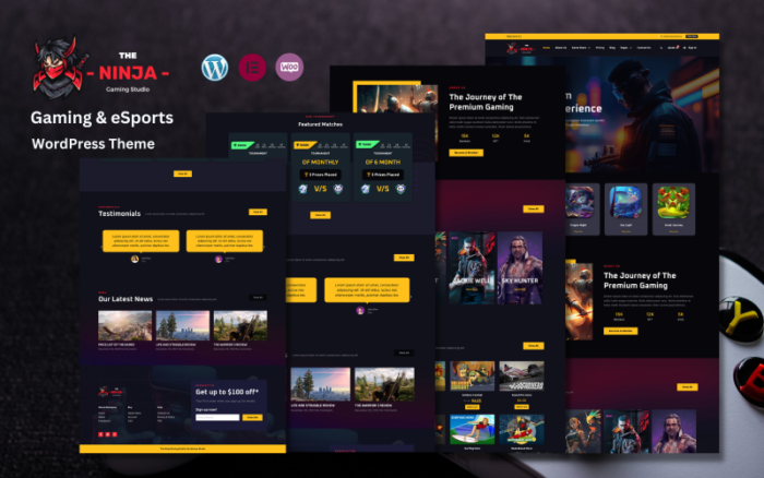 The Ninja Gaming - Gaming & eSports Theme