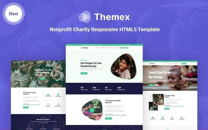 Themex-Charity Template Situs Web HTML5 Responsif untuk Lembaga Amal Nirlaba