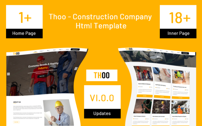 Thoo - Template Situs Web Perusahaan Konstruksi