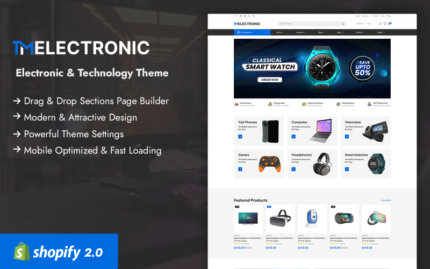 TMElectronic - Electronics eCommerce Shopify 2.0 Theme