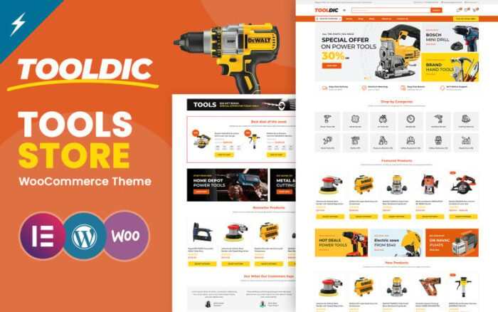 Tooldic - Tema WooCommerce Peralatan Listrik dan Suku Cadang Mobil