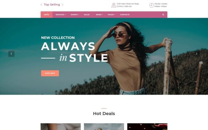 Template Situs Web HTML5 Multihalaman Toko Mode Terlaris