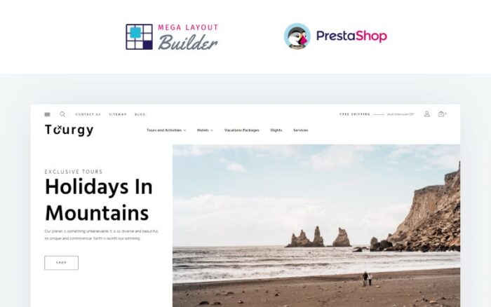 Tourgy - Template eCommerce Agen Perjalanan Tema PrestaShop