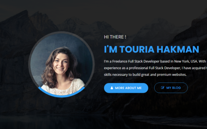 Touria - Template Halaman Arahan Portofolio Pribadi