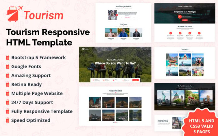 Template HTML Responsif Pariwisata