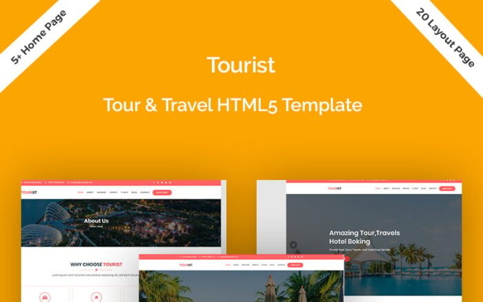 Templat Situs Web Turis - Tur, Perjalanan & Pemesanan Hotel