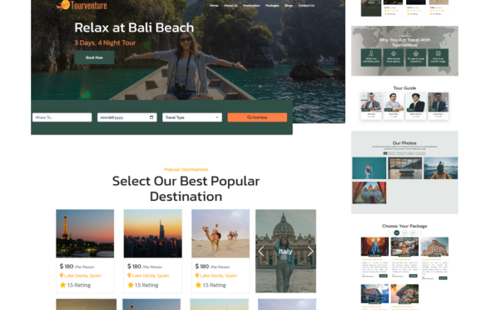 Tourventure - Template HTML Agen Perjalanan