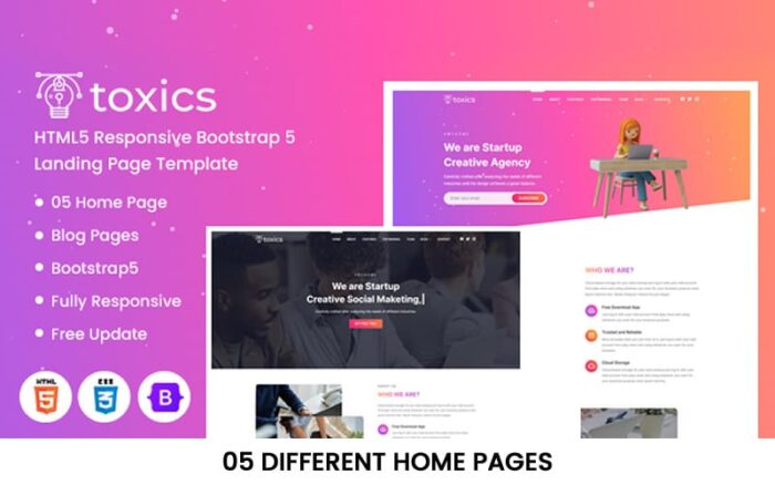 Toksik | Template Halaman Arahan HTML5 Bootstrap 5