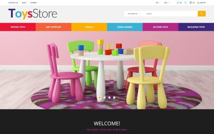 ToysStore - Toko Permainan Anak-anak Tema Bootstrap PrestaShop Bersih