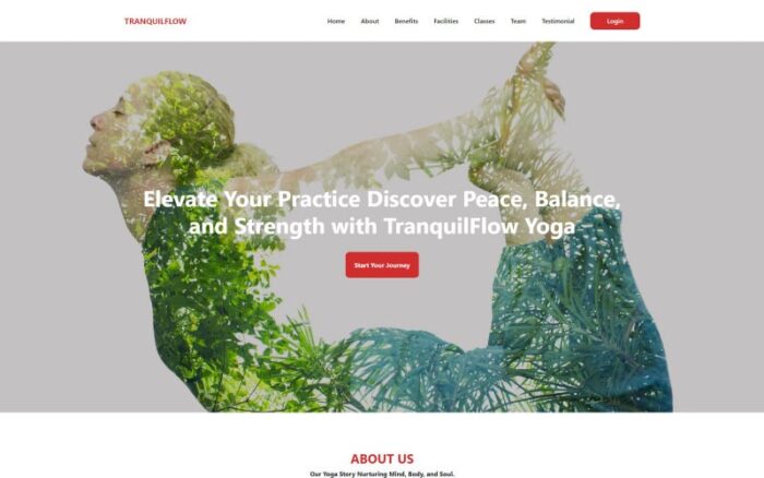 TRANQUILFLOW | Template Halaman Arahan Yoga