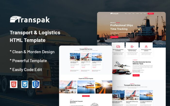 Transpak – Template Situs Web Transportasi dan Logistik