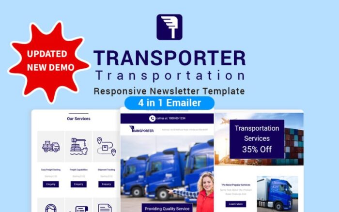 Transporter - Template Buletin Responsif Transportasi