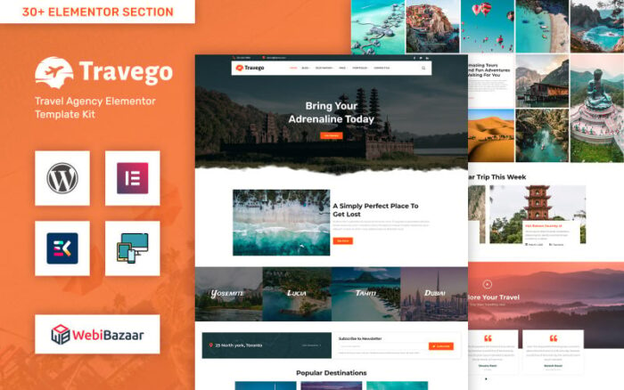 Travego - Template Tema WordPress Agen Perjalanan & Tur