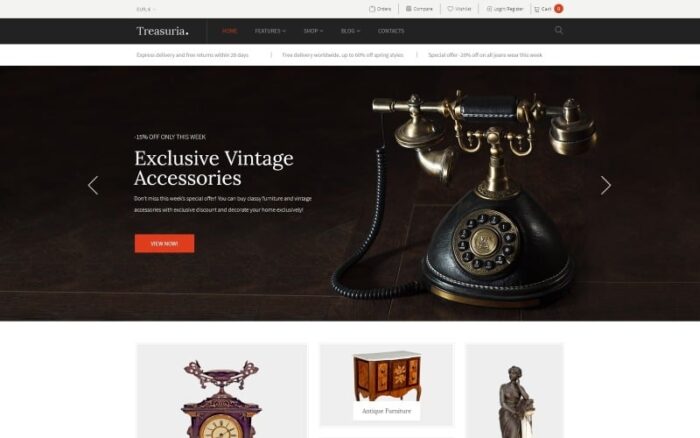 Treasuria - Tema WooCommerce Antik & Vintage