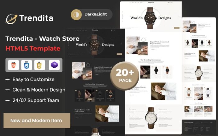 Trendita – Template HTML5 Toko Jam Tangan dan eCommerce