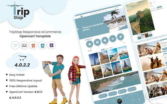 Tripstap - Tur, Hotel, Perjalanan OpenCart 4 Template