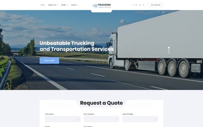 Templat Situs Web HTML Layanan Logistik & Transportasi Truk