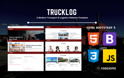 TRUCKLOG - A Modern Transport & Logistics HTML Website Template