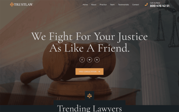 Trustlaw Law Agency - Template Halaman Arahan HTML5