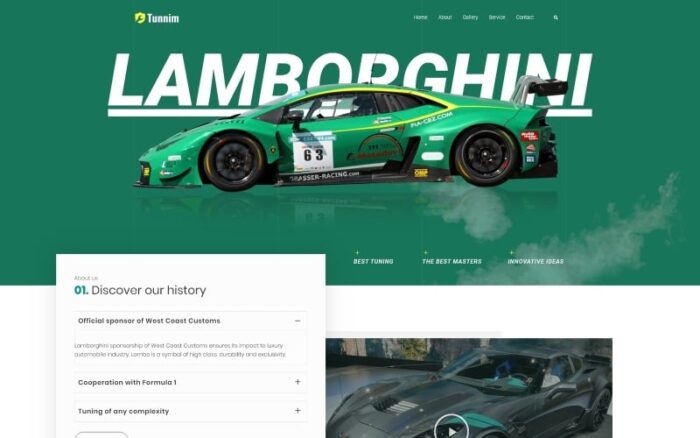 Tunnim - Car Tuning WordPress Elementor Theme