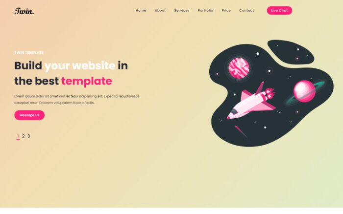 Twin - Landing HTML Template Solution