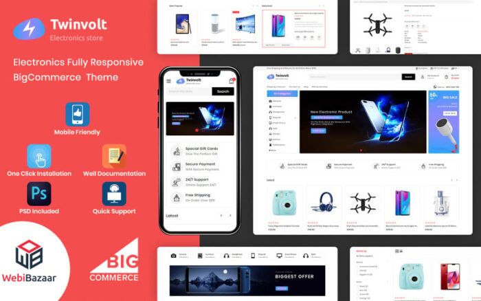 Twinvolt - Tema BigCommerce Serbaguna yang diberdayakan oleh Stencil