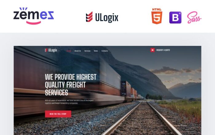 ULogix - Template Situs Web Bisnis Logistik