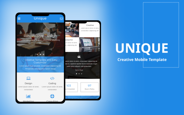 Unik - Template Situs Web Seluler yang Kreatif