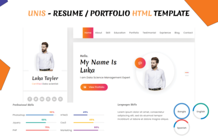 Unis - Template HTML Resume/Portofolio