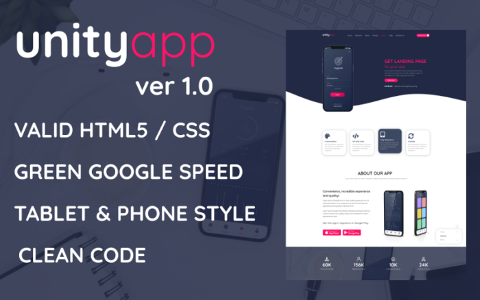 Unityapp - Software App Landing Page