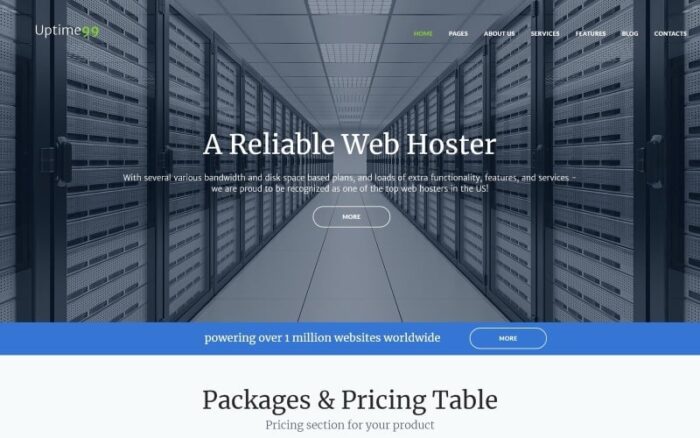 Uptime99 - Tema WordPress untuk Web Hosting