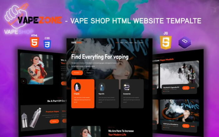 Vape Zone - Template HTML Bootstrap eCommerce Toko Vape & E-liquid